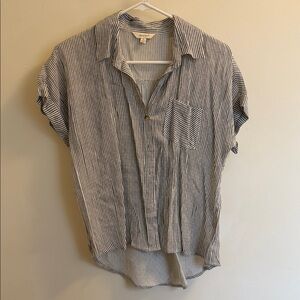 Women's Striped Button Down Shirt, Small